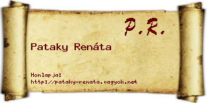 Pataky Renáta névjegykártya