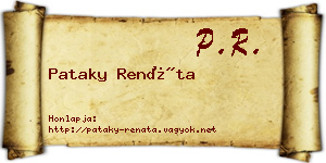 Pataky Renáta névjegykártya